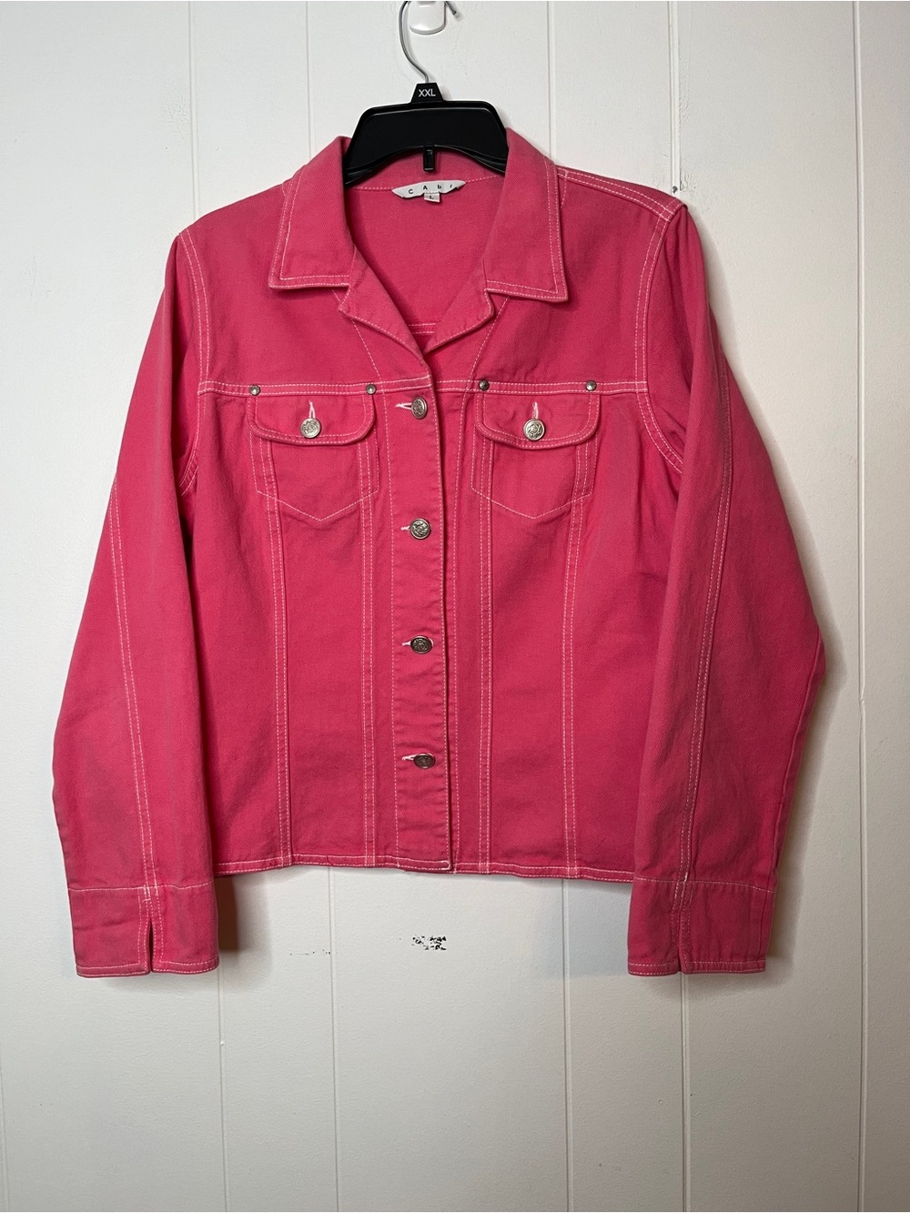 Cabi Women's Pink Button-Front Jacket Lightweight Size L